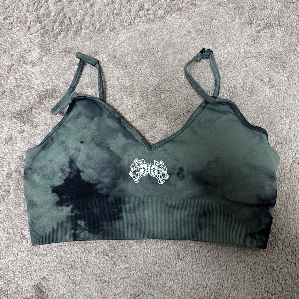 Darc Sport Green & Black Tie-Dye Sports Bra